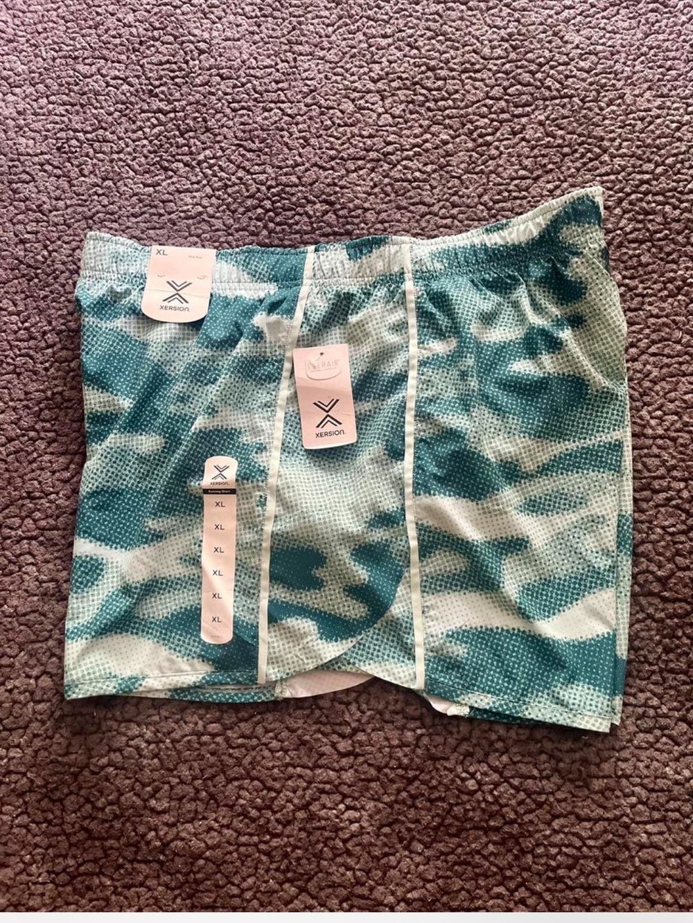 Xersion Teal & White Patterned Athletic Skort